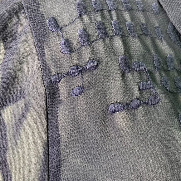 Soft Surroundings Women's Navy Blue Sheer Button Down Blouse Size Petit Medium - Picture 5 of 16